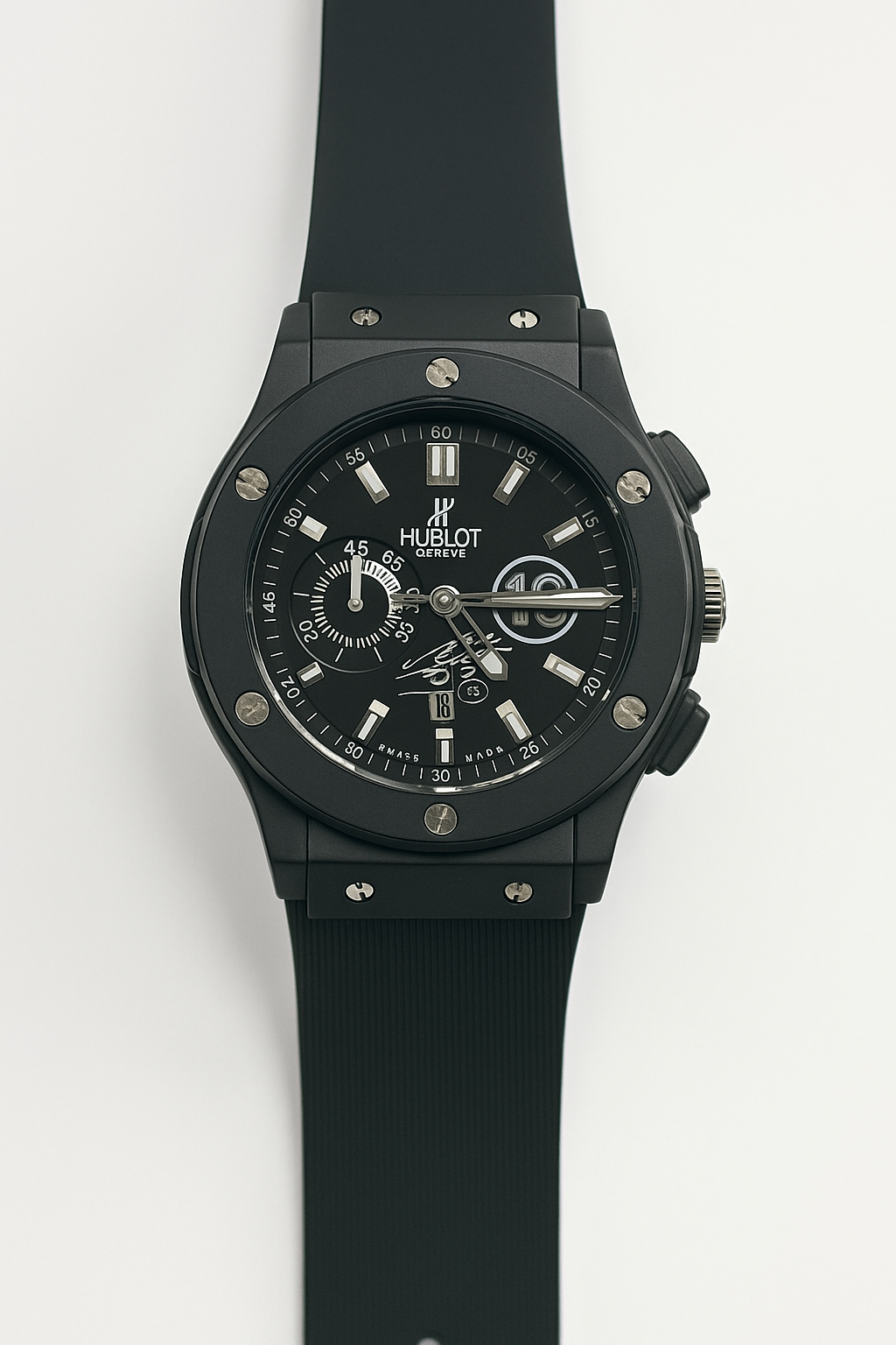Hublot Luxury Chronograph – Black Strap Edition Timeless Elegance